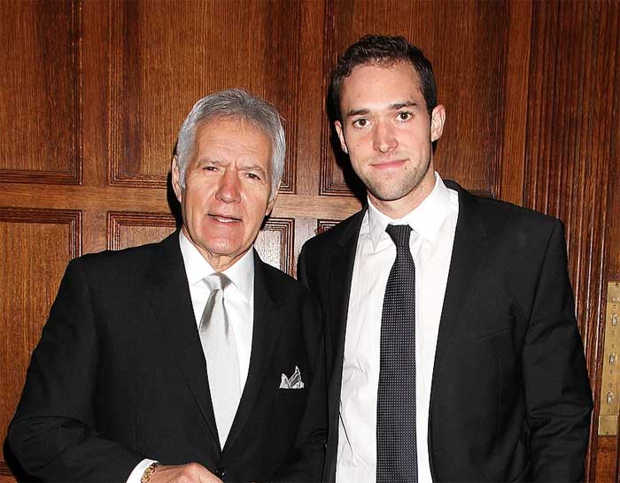 A picture of Mathew and Alex Trebek.